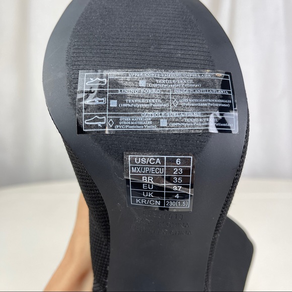 🚫SOLD🚫 NWT Black Peep Toe Stiletto Ankle High Heels Stretchy Sock Style - Picture 9 of 16